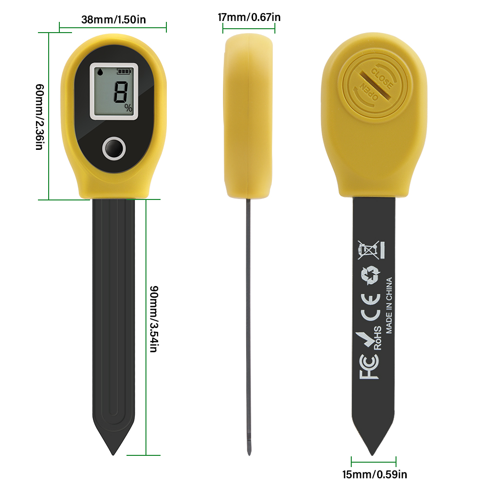 Multifunctional High Sensitivity Digital Soil pH Meter – Quick Calibration, Accurate, Portable for Home and Garden